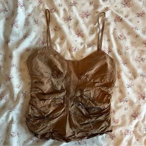 Versus Versace Brown Ruched Camisole